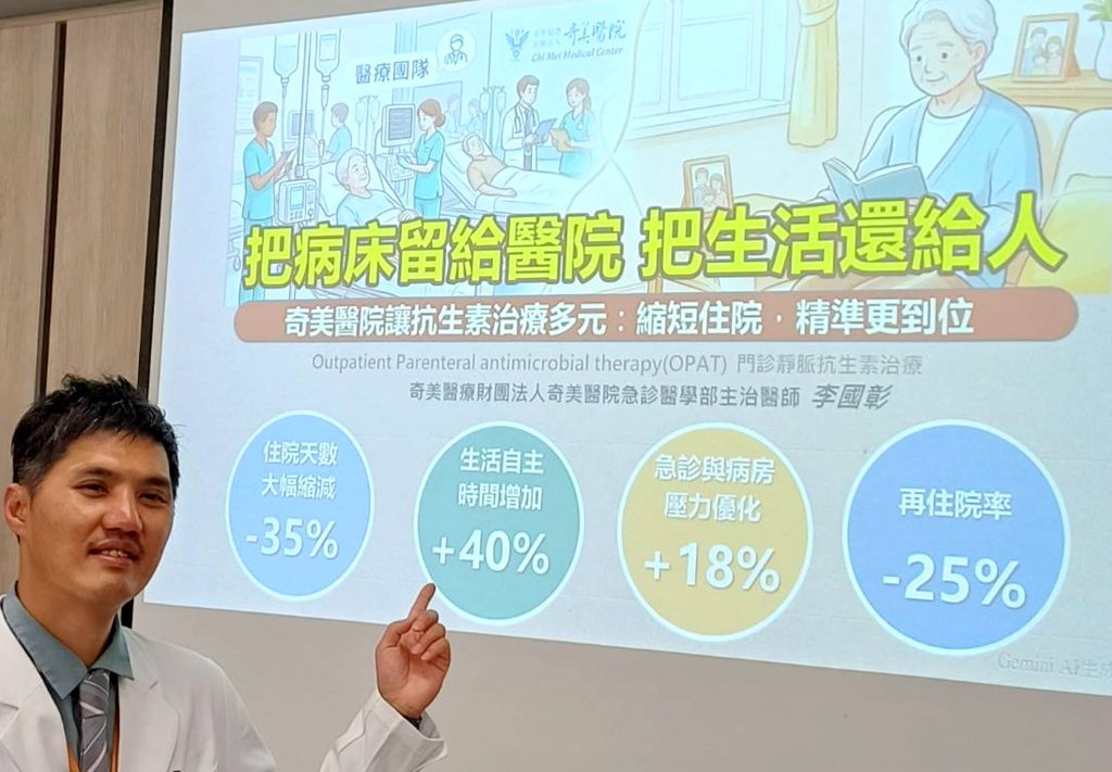 奇美醫院OPAT數據揭示：感染症「免住院」新模式，大幅提升治療成效與生活品質