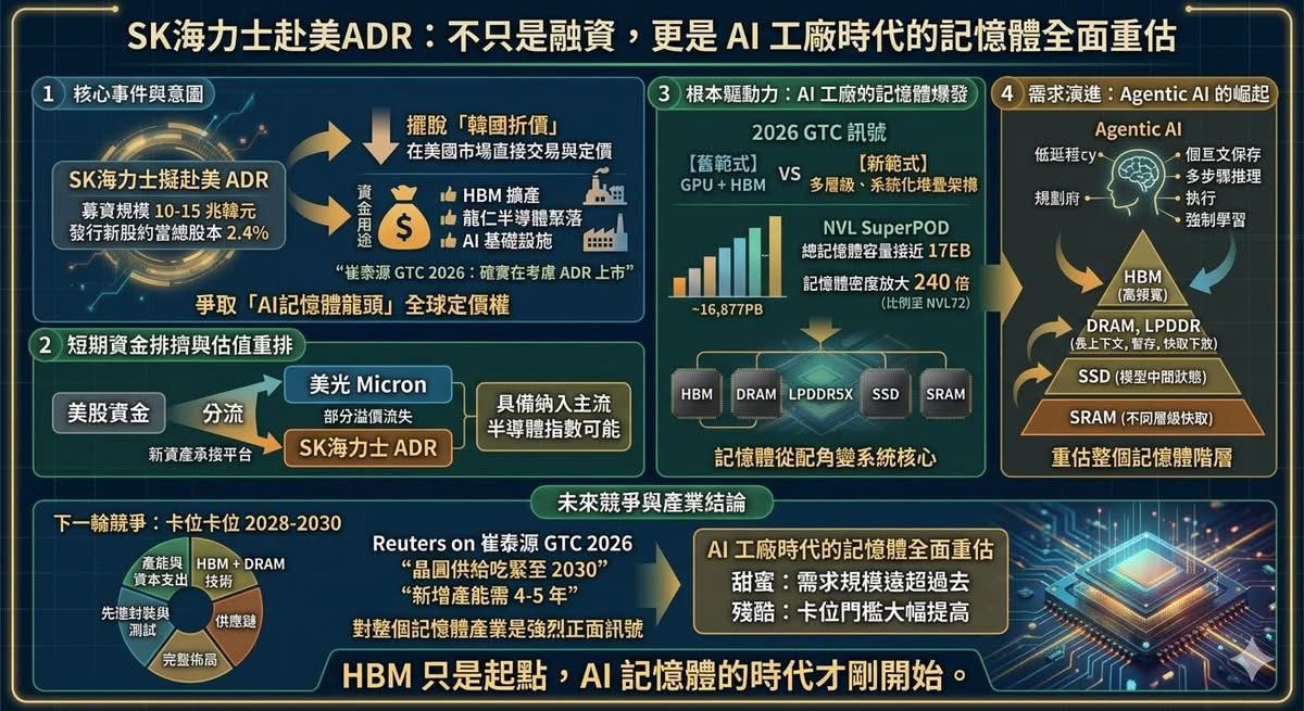 SK海力士赴美發行ADR搶全球定價權，記憶體族群重估才剛開始
