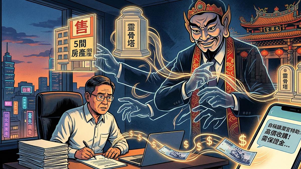假冒鎮瀾宮特助詐騙靈骨塔 北部男失5房4千萬揭「沉沒成本」陷阱
