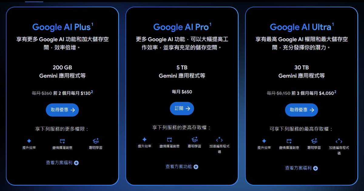Google AI Pro 用戶注意！免費儲存空間暴增150% 5TB大容量上線